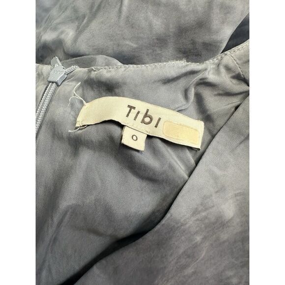 Tibi Cami Jumpsuit Wide Cropped leg Ruffle Hem Blue SZ 0 - Picture 15 of 16